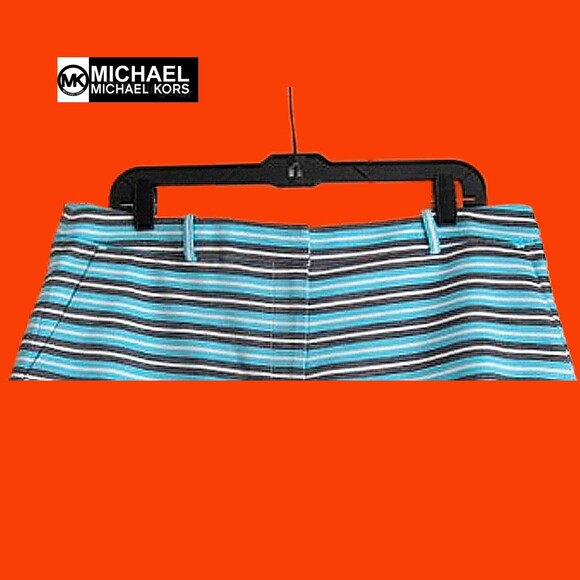MICHAEL Michael Kors NEW Coastal PEACOCK Stripe Mini Short 12 - Picture 2 of 11